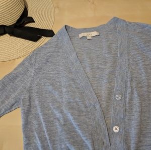 Loft lightweight half sleeve light blue cardigan